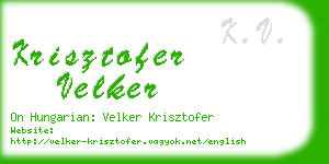 krisztofer velker business card